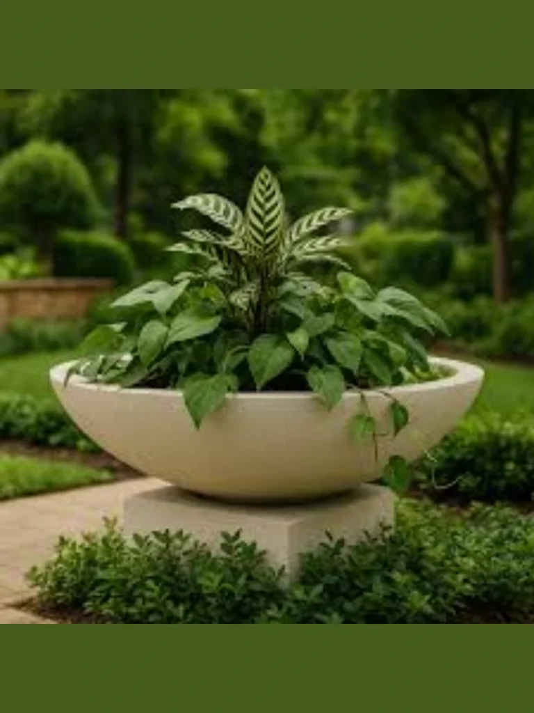 Heavy Weighted Composite Stone Planter Pots