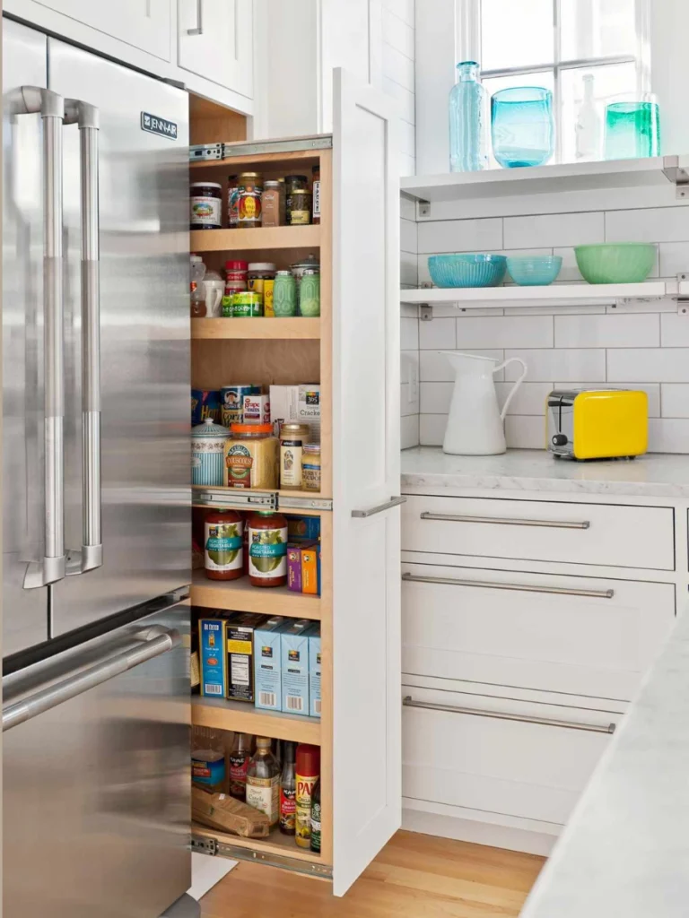 Hidden Pull Out Vertical Steel Basket Pantries