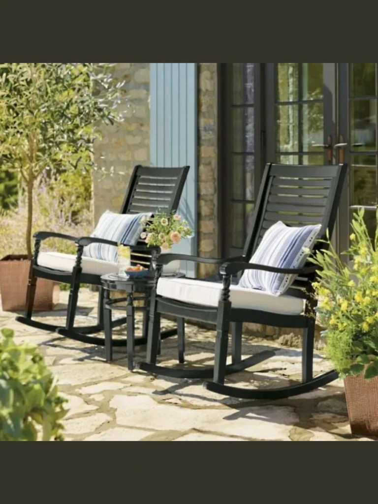 High Backed Woven Wicker Rocking Chairs