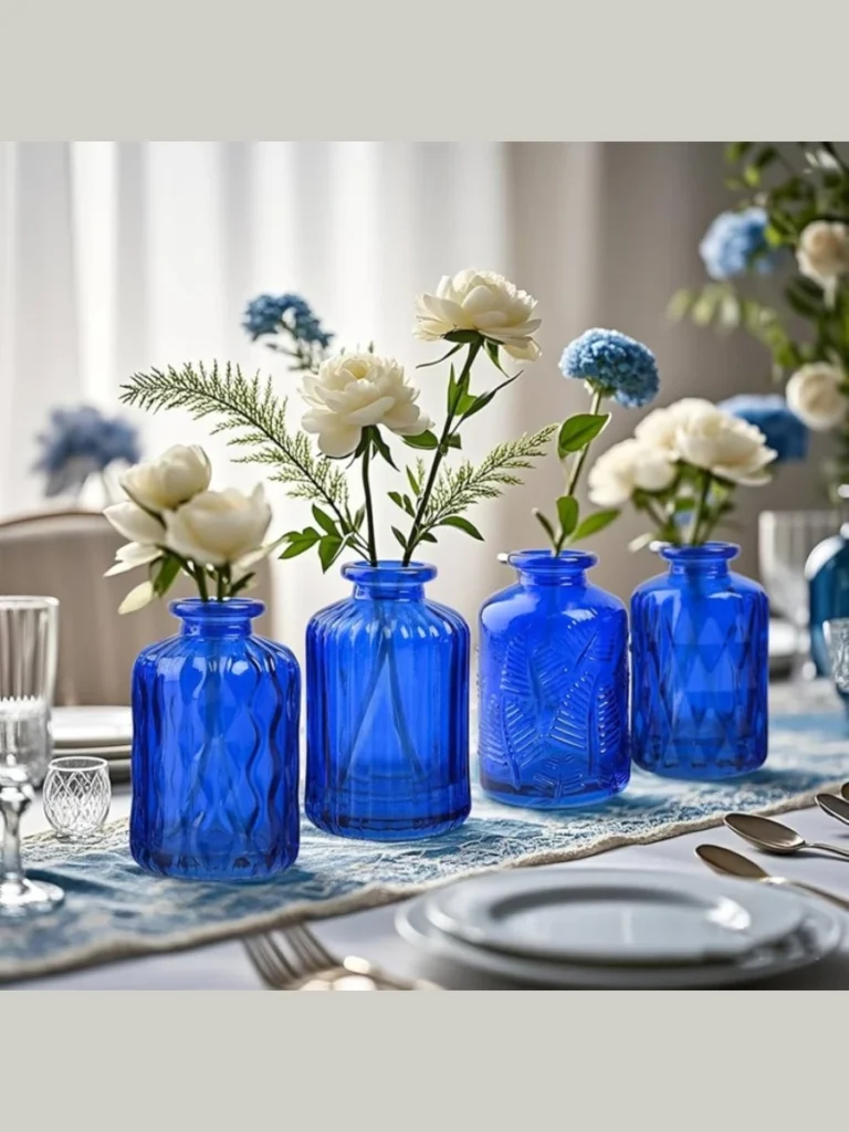 High Contrast Cobalt Blue Vases For Crisp Modern Environments