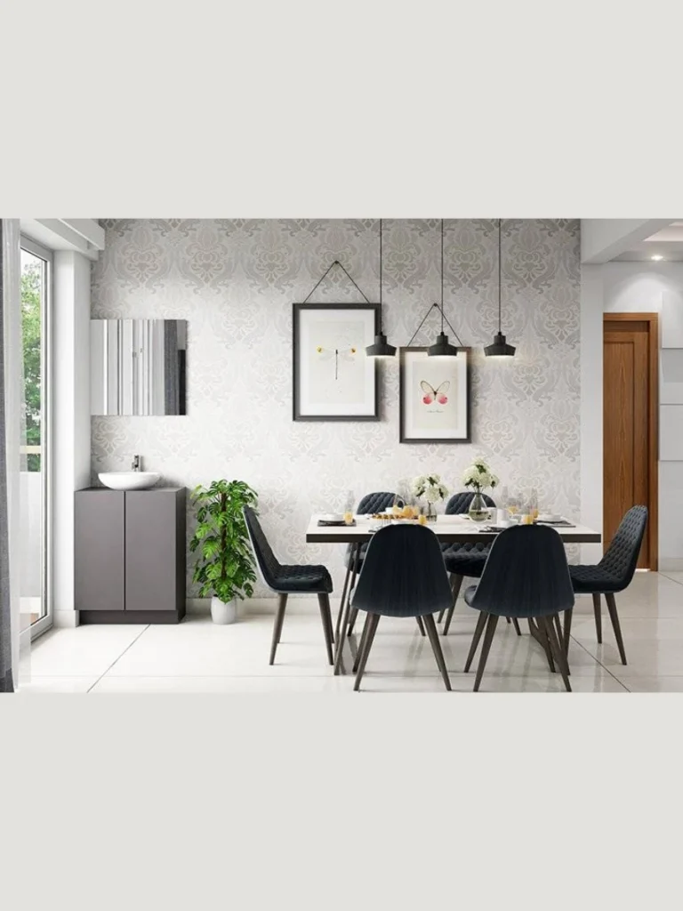 High Contrast Monochromatic Layouts with Black Desks and White Tables