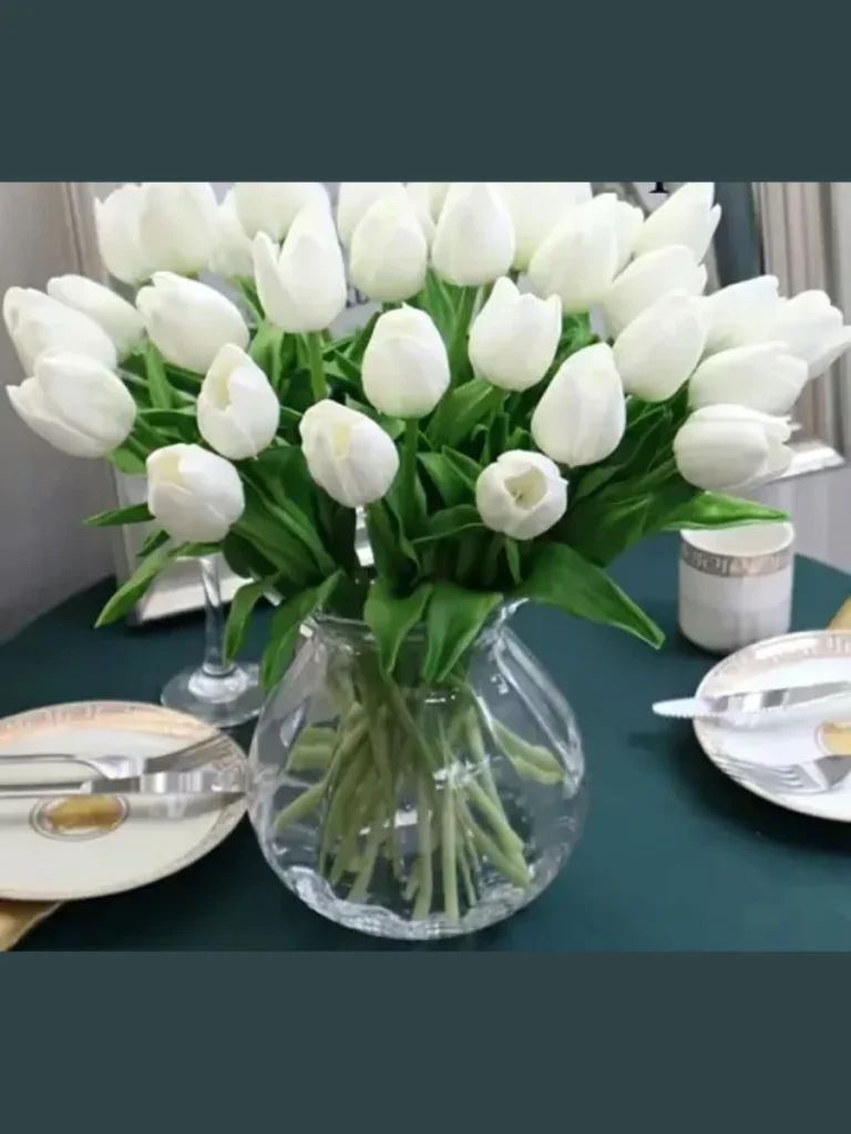 High Gloss Acrylic Boxes with White Tulips