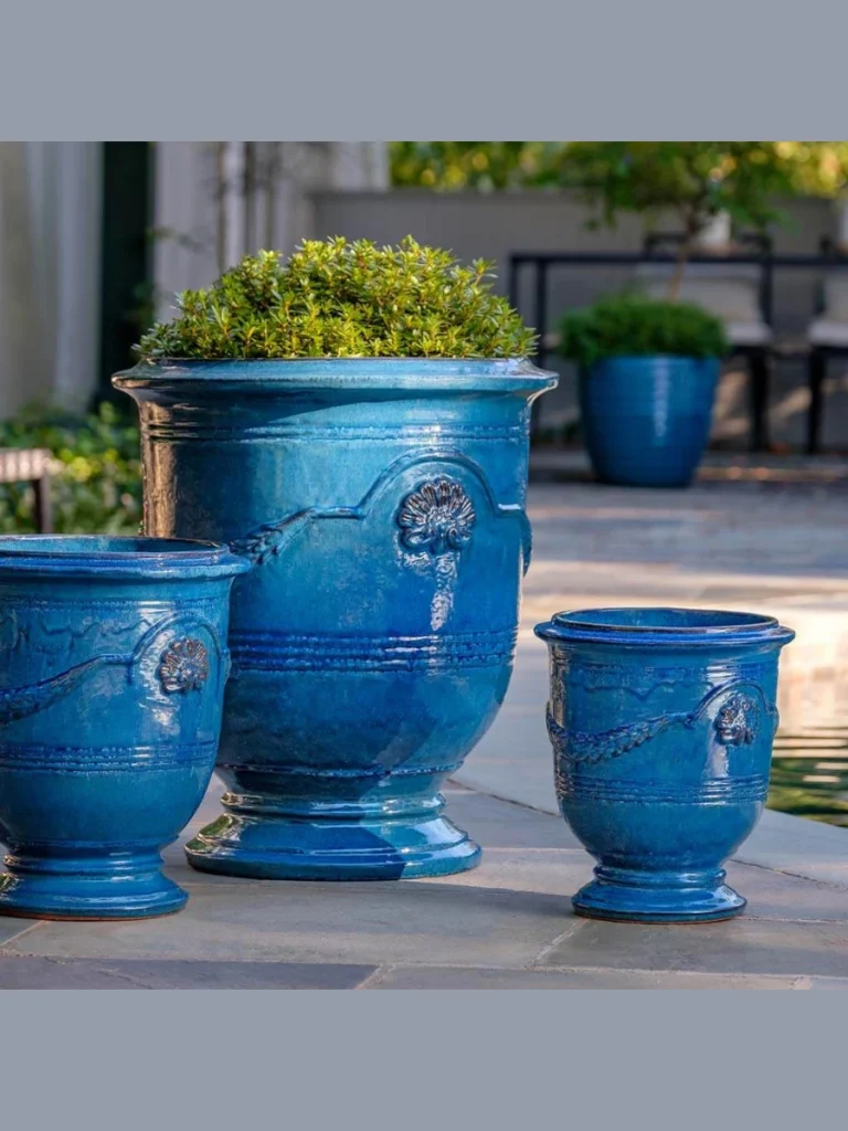 High Opacity Cobalt Blue Ceramic Urns