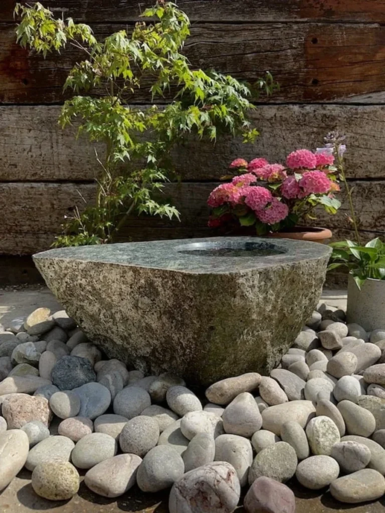 Hollowed Glacial Granite Fieldstone Boulders