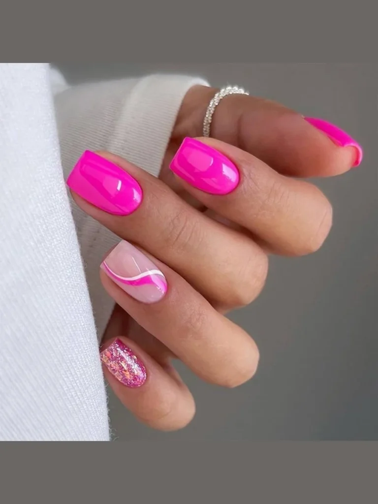 Hot Pink Laser Micro Check Corners
