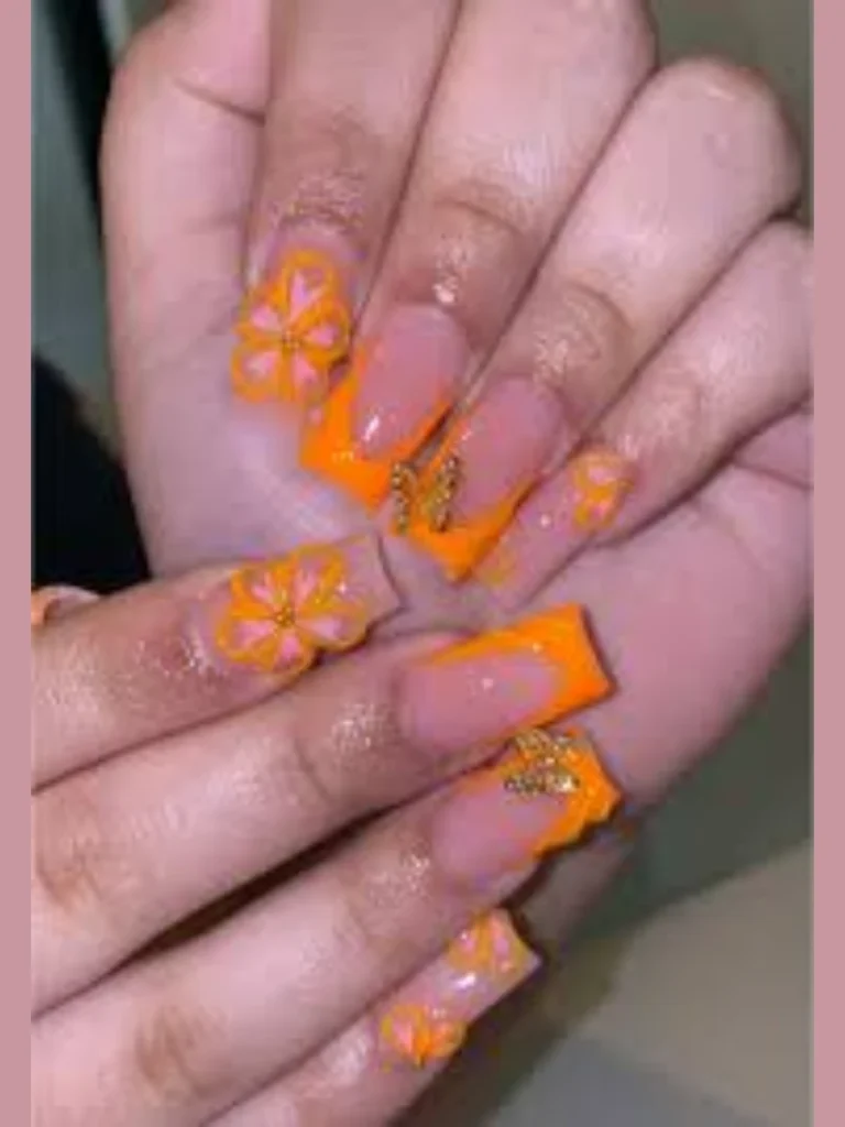 Ibiza Abstract Tangerine Gel Swirls