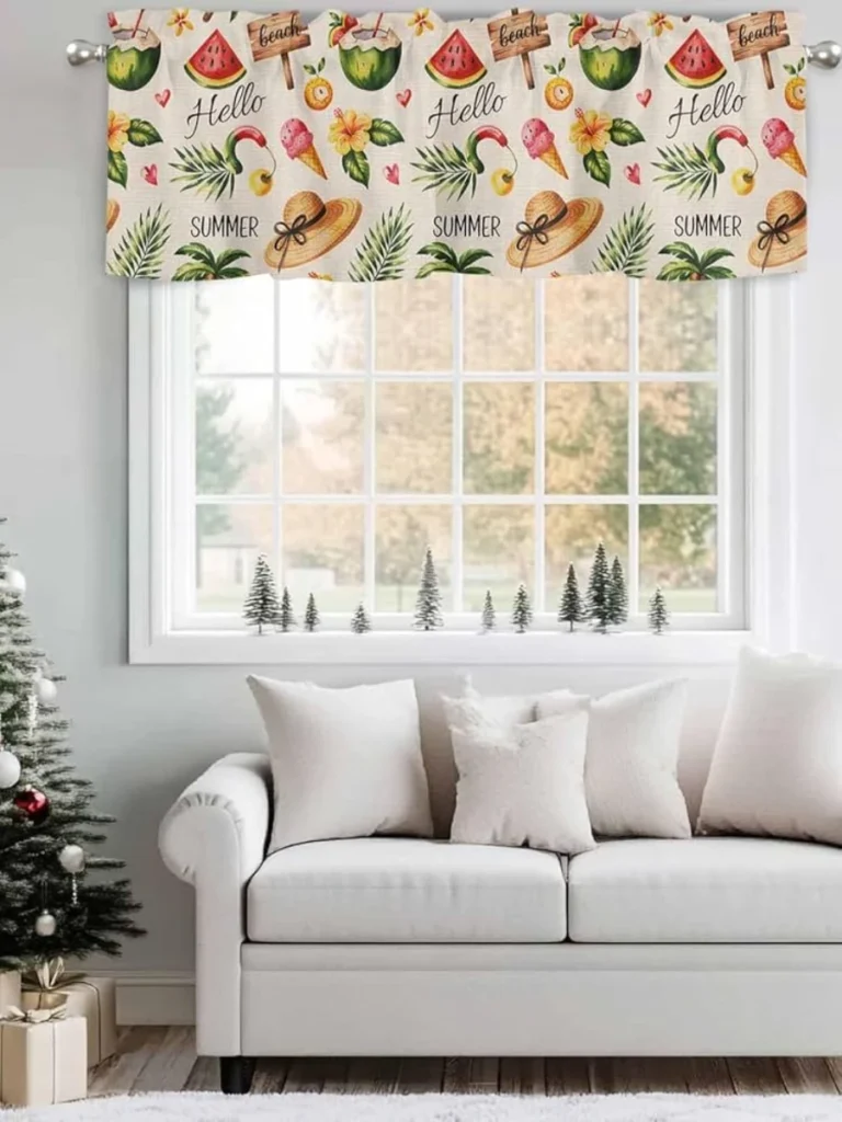 Iced Melon Green Linen Valances
