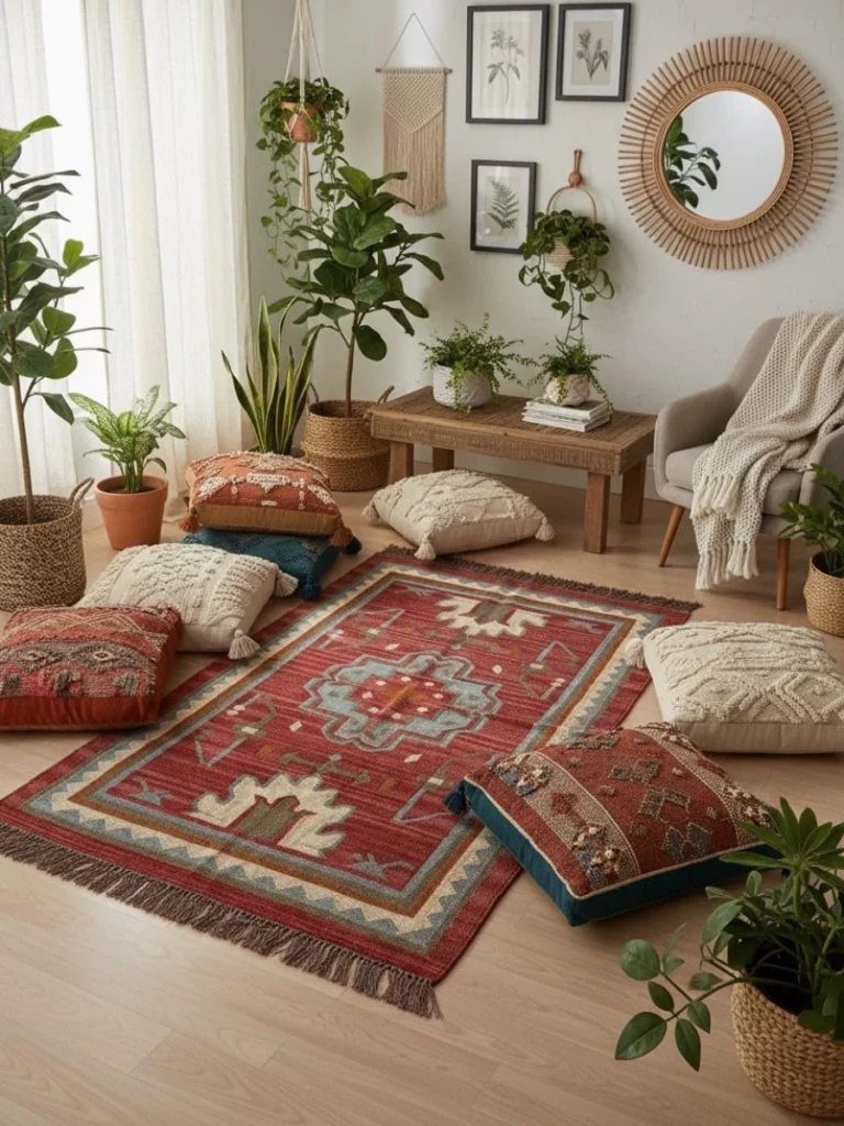 Indian Flat Woven Cotton Dhurrie Rugs