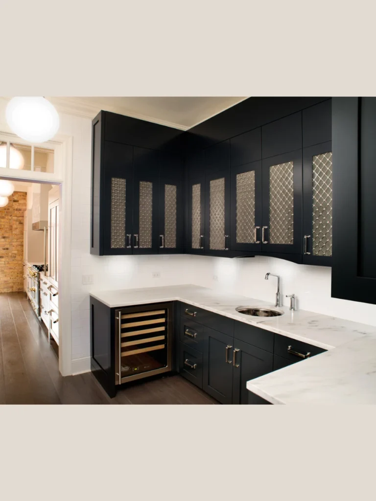 Inset Metal Mesh Grilles Framed by Fluted Ends