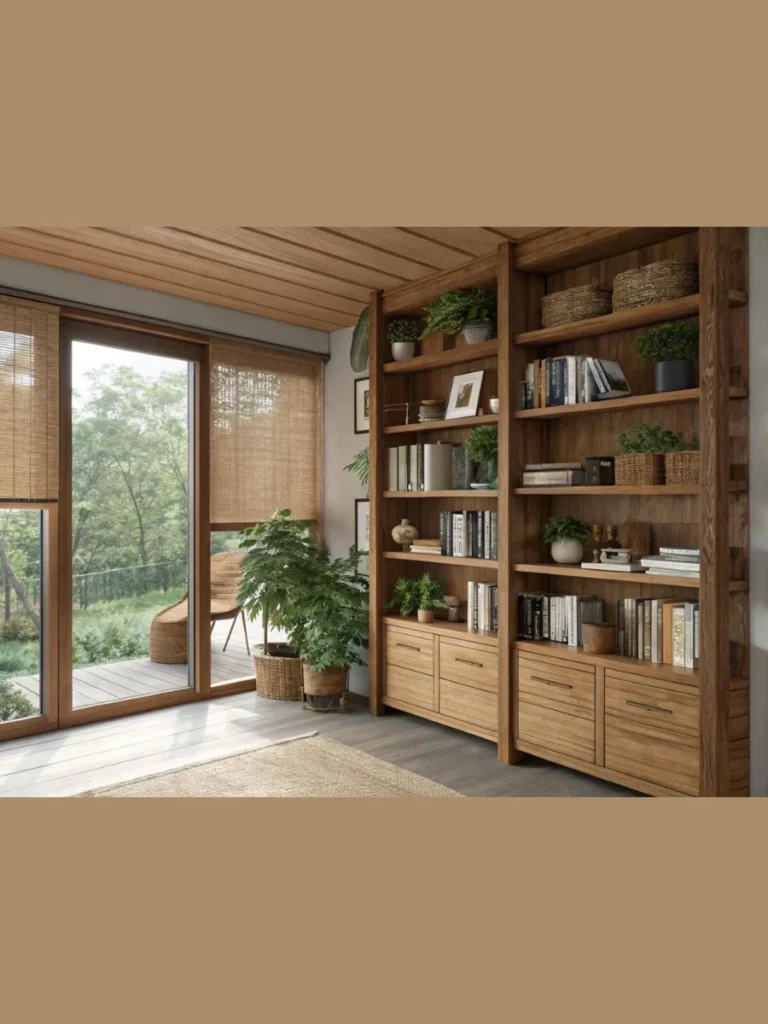 Install Adjustable Woven Bamboo Roller Shades to Block Blinding Afternoon Glare