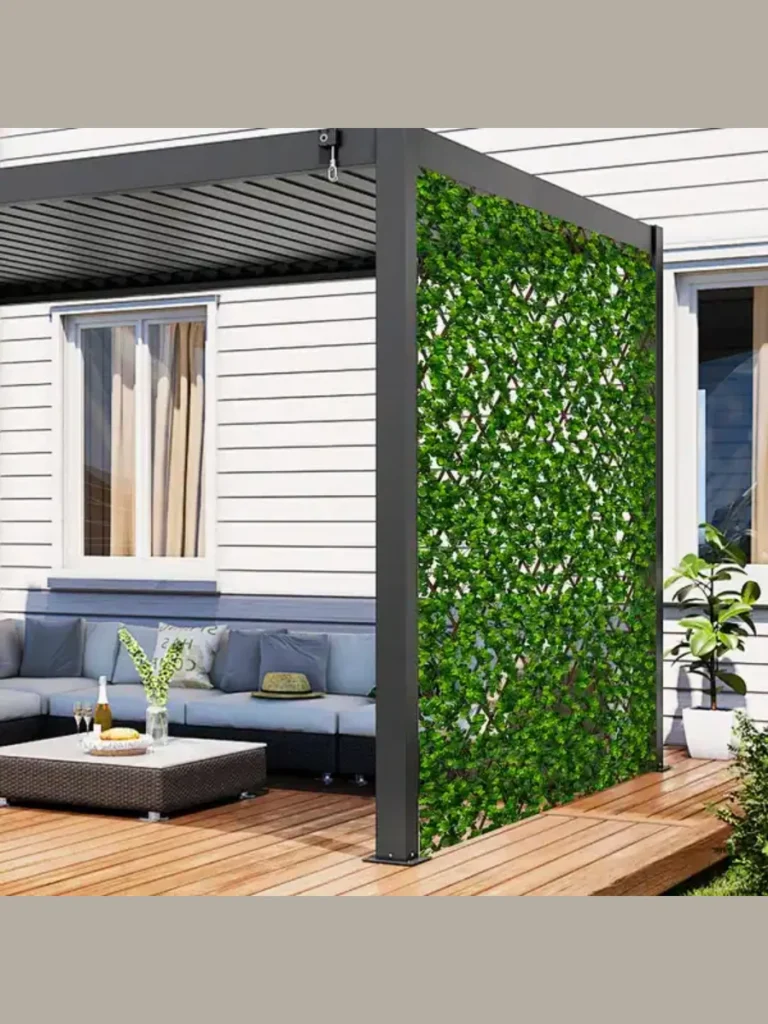 Install a Faux Ivy Privacy Screen Along Metal Railing Bars