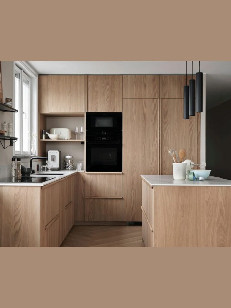 Integrated Appliance Garages with Pocket Track Openings