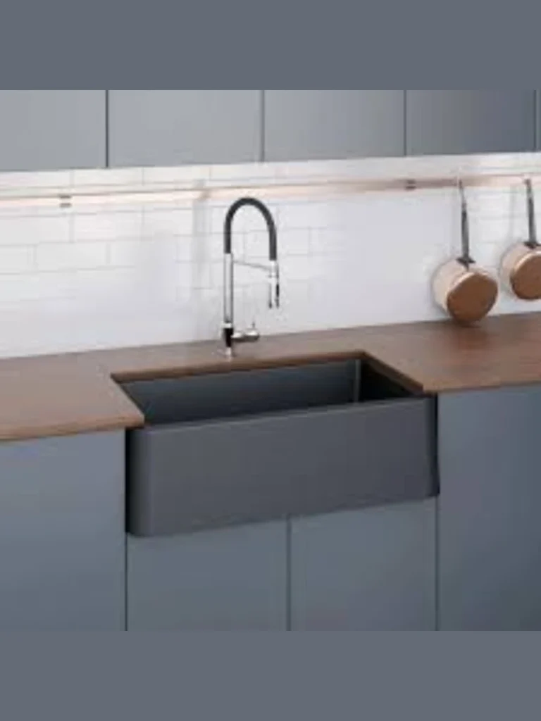 Integrated Deep Charcoal Granite Apron Front Sinks