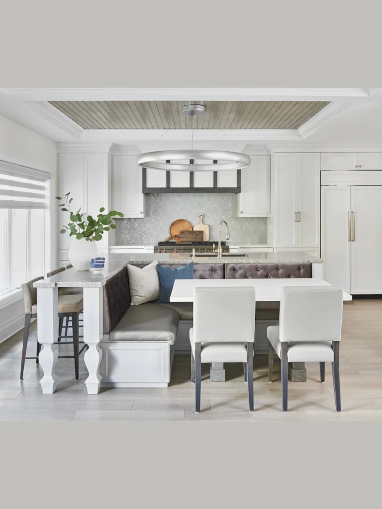 Island Backed Banquettes Integrated into Kitchen Countertops
