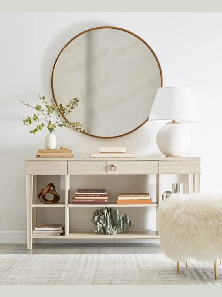 Large Round Brushed Brass Mirrors
