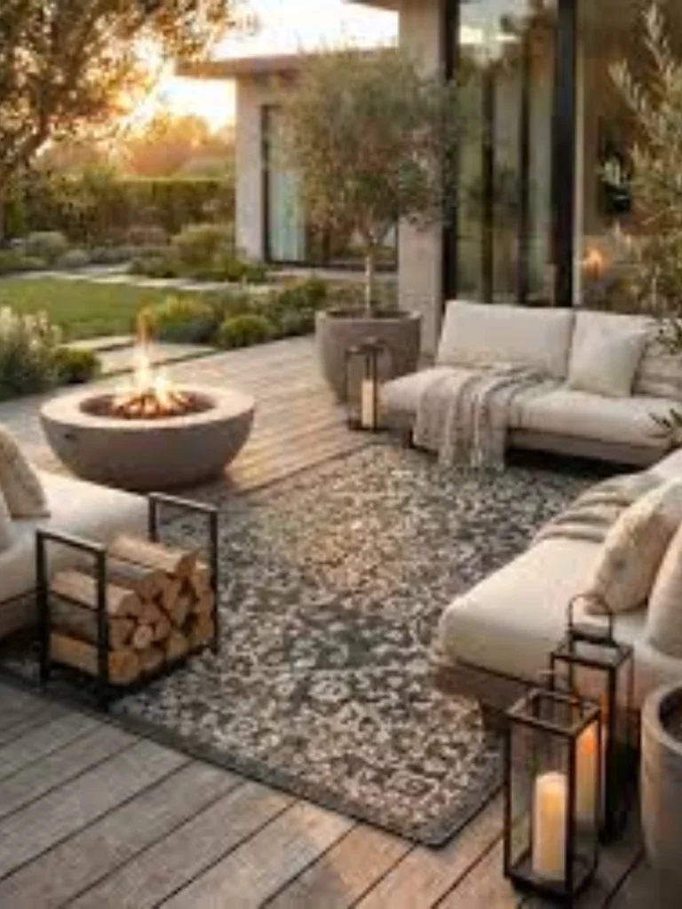 Layer a Large Flatweave Polypropylene Graphic Rug Under Furniture