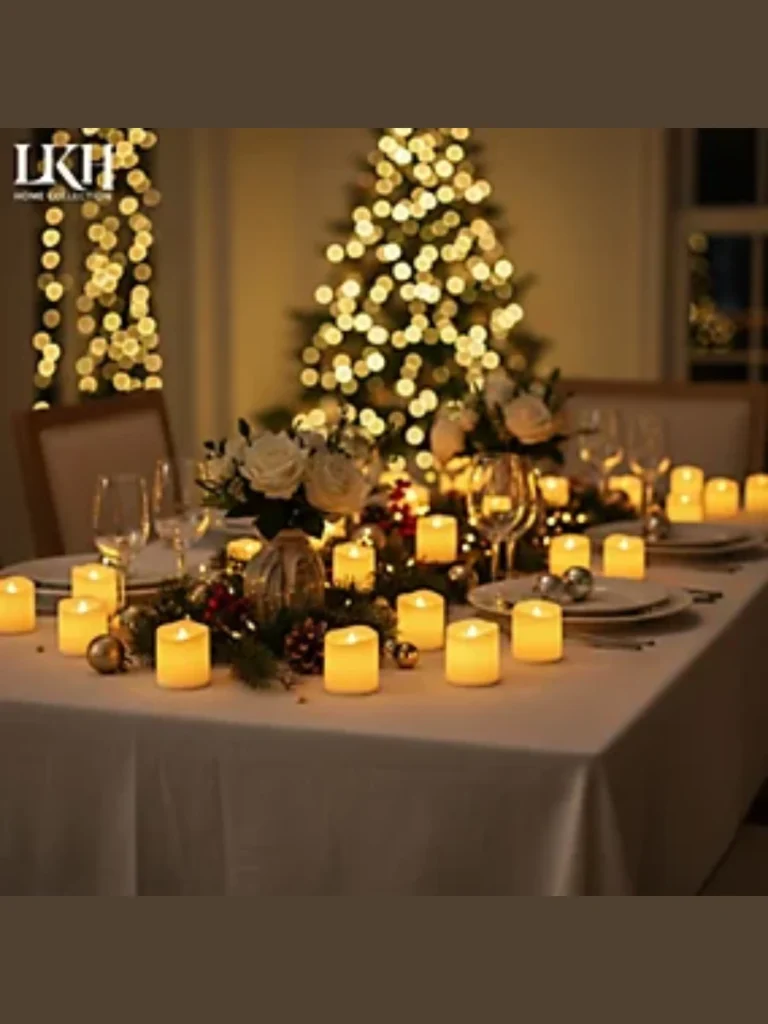 Light the Table Perimeter with Battery Operated Flickering Tea Lights