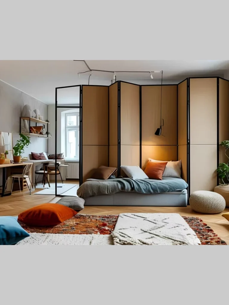 Lightweight Bamboo Room Dividers to Separate Studio Spaces