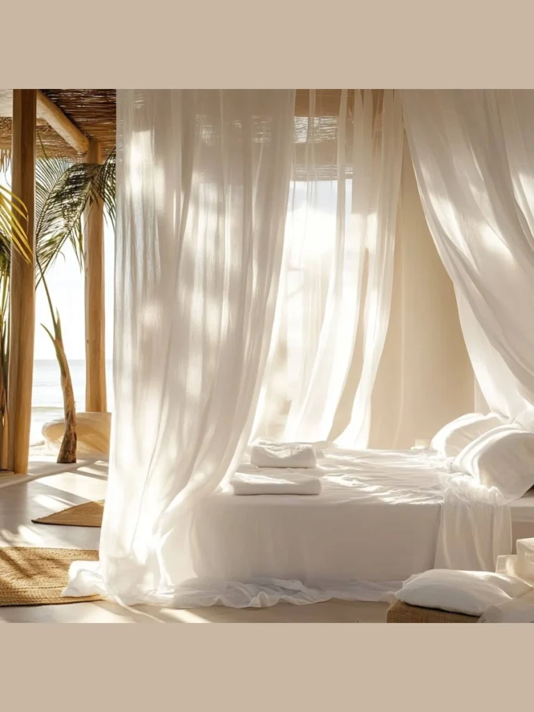 Lightweight Cotton Voile Canopy Drapes
