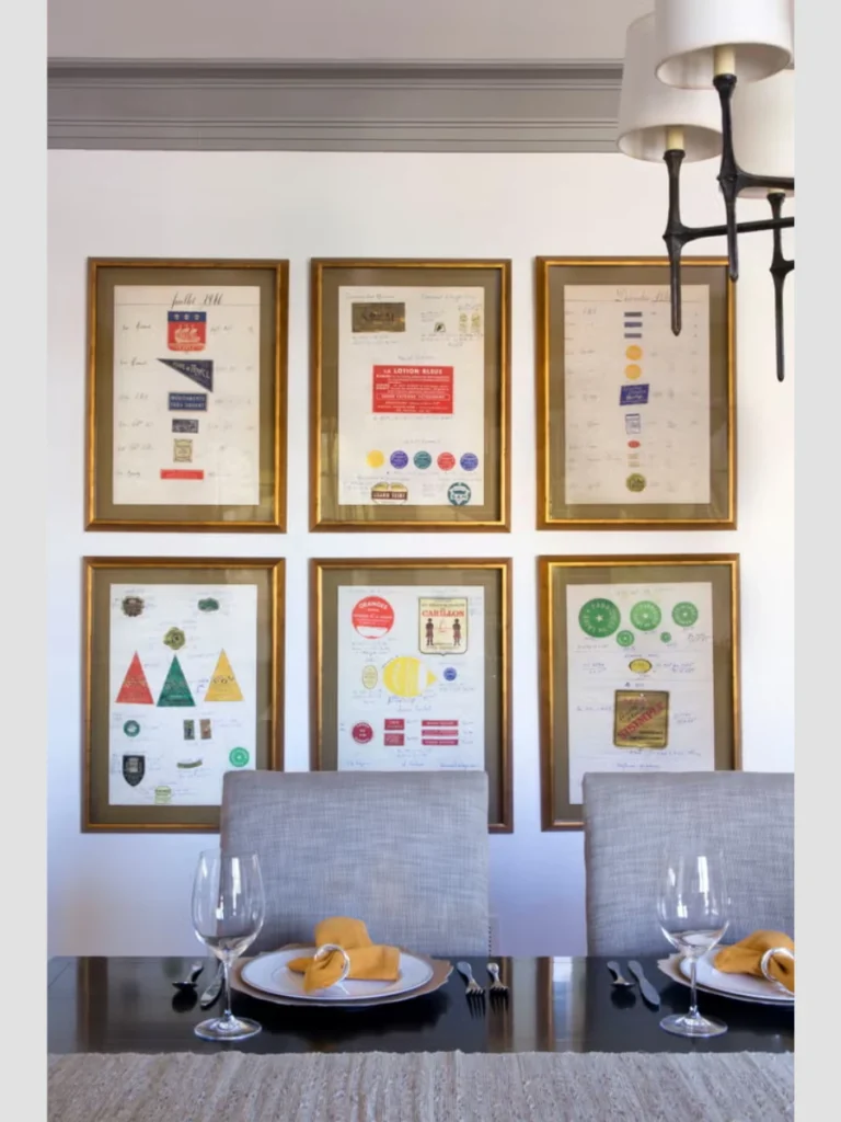 Lightweight Grid Pattern Gallery Walls Using Clear Adhesive Strips