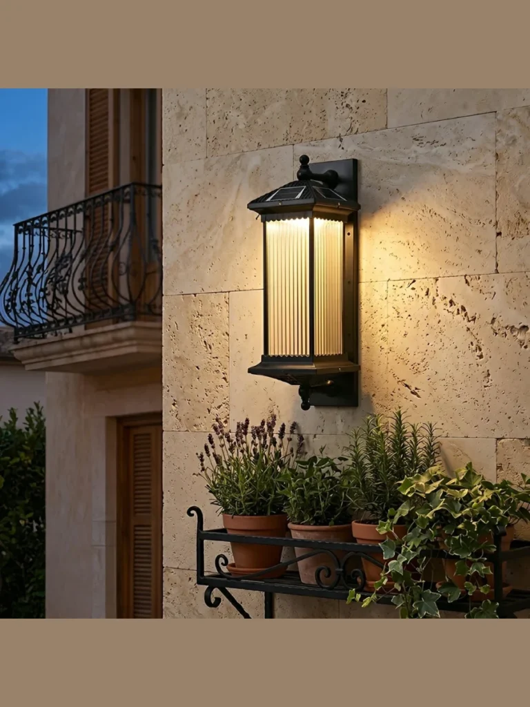 Line Drink Boundaries with Small Frosted Glass Solar Sconces