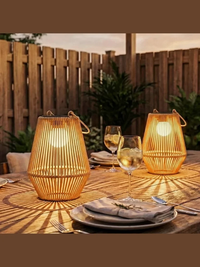 Line Picnic Boundaries with Portable Solar Powered Rattan Lanterns