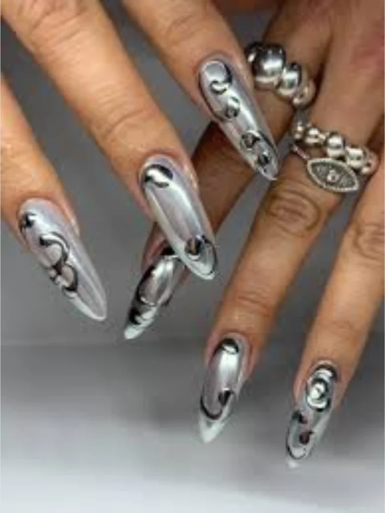 Liquid Silver 3D Water Droplet Accents