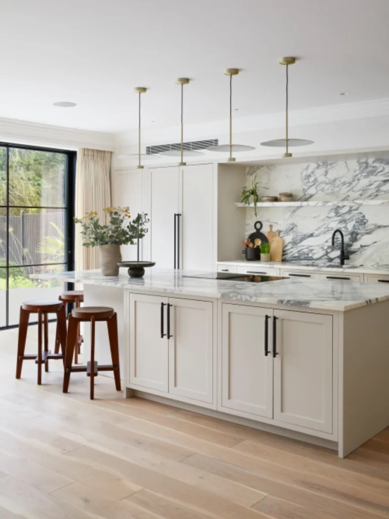 Low-Gloss Honed White Carrara Marble Worktops