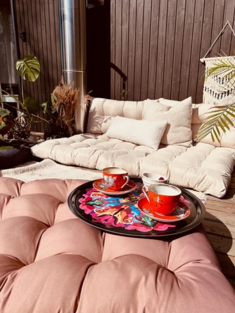 Low Profile Cotton Pouf Floor Cushions