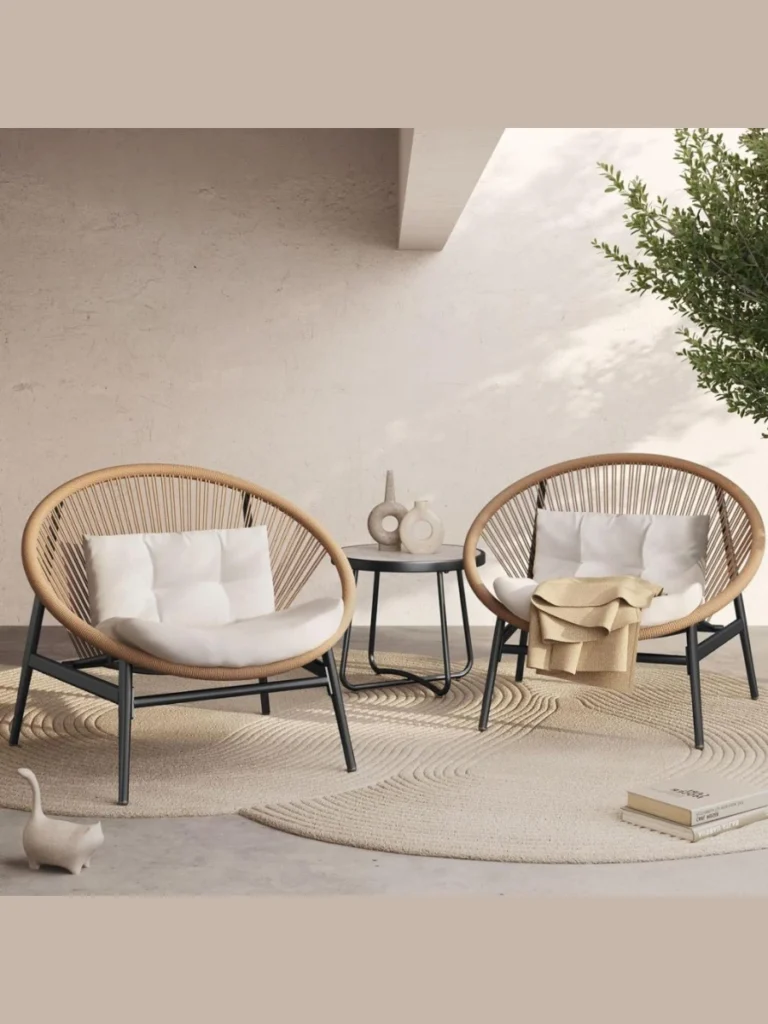 Low Slung Wicker Conversation Chairs