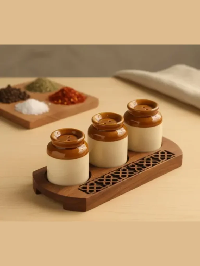 Matte Terracotta Ceramic Salt and Pepper Cellars