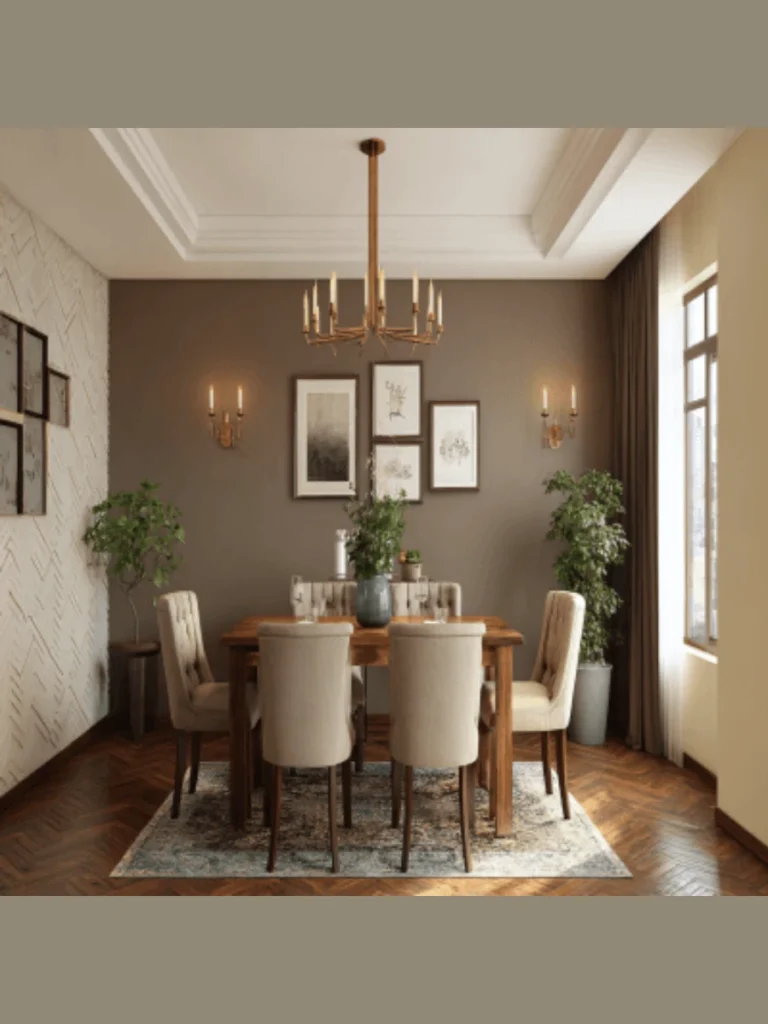 Matte Terracotta Stained Wood Accent Walls