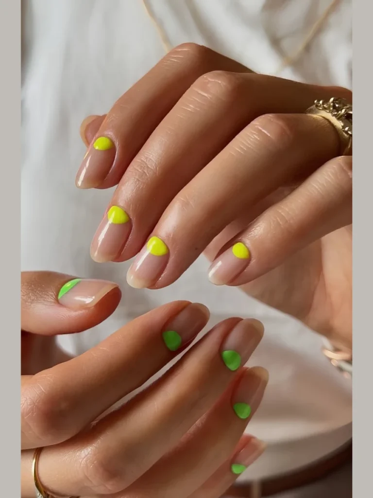 Micro Neon Lime Center Cuticle Dots