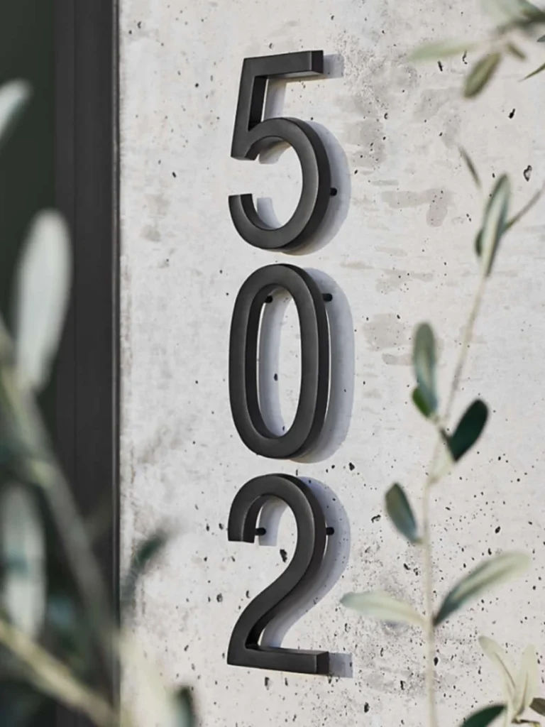 Minimalist Black Metal Floating House Numbers