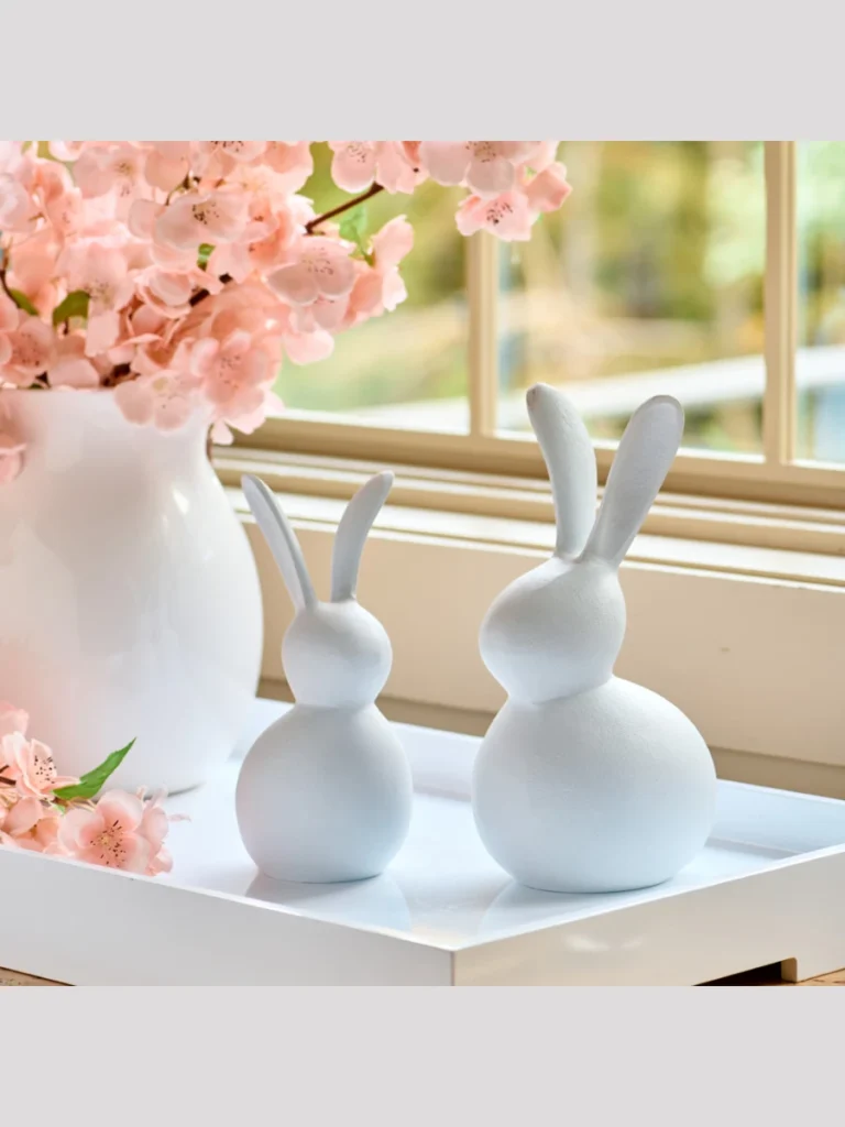 Minimalist Ceramic Bunny Silhouette Accents