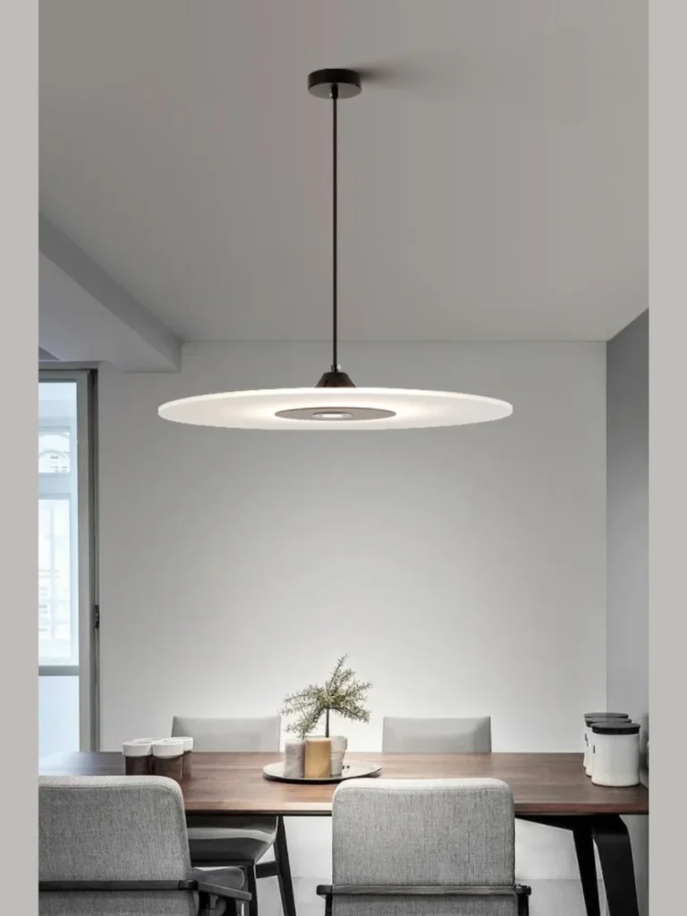 Minimalist Disc Pendants with Flat Shimmering Lenses