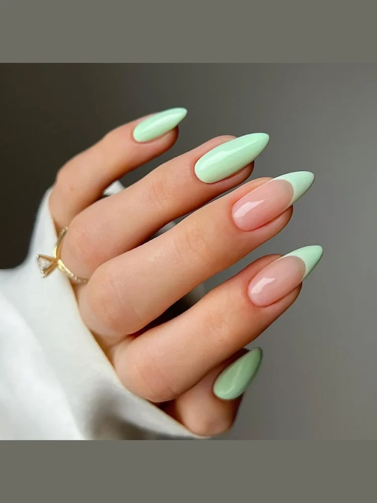 Minimalist Electric Mint French Pinstripes