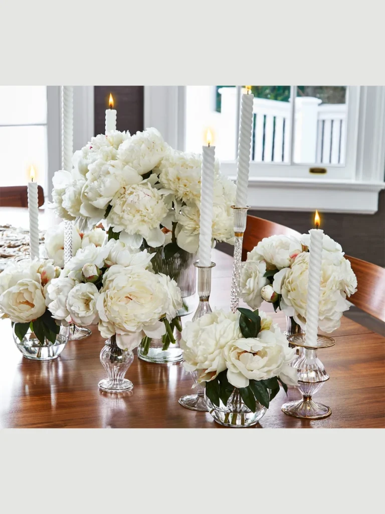 Minimalist Glass Bud Vase Row Arrangements