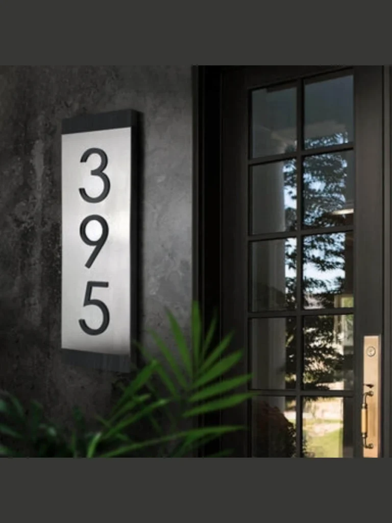 Minimalist Vertical Black Metal House Numbers