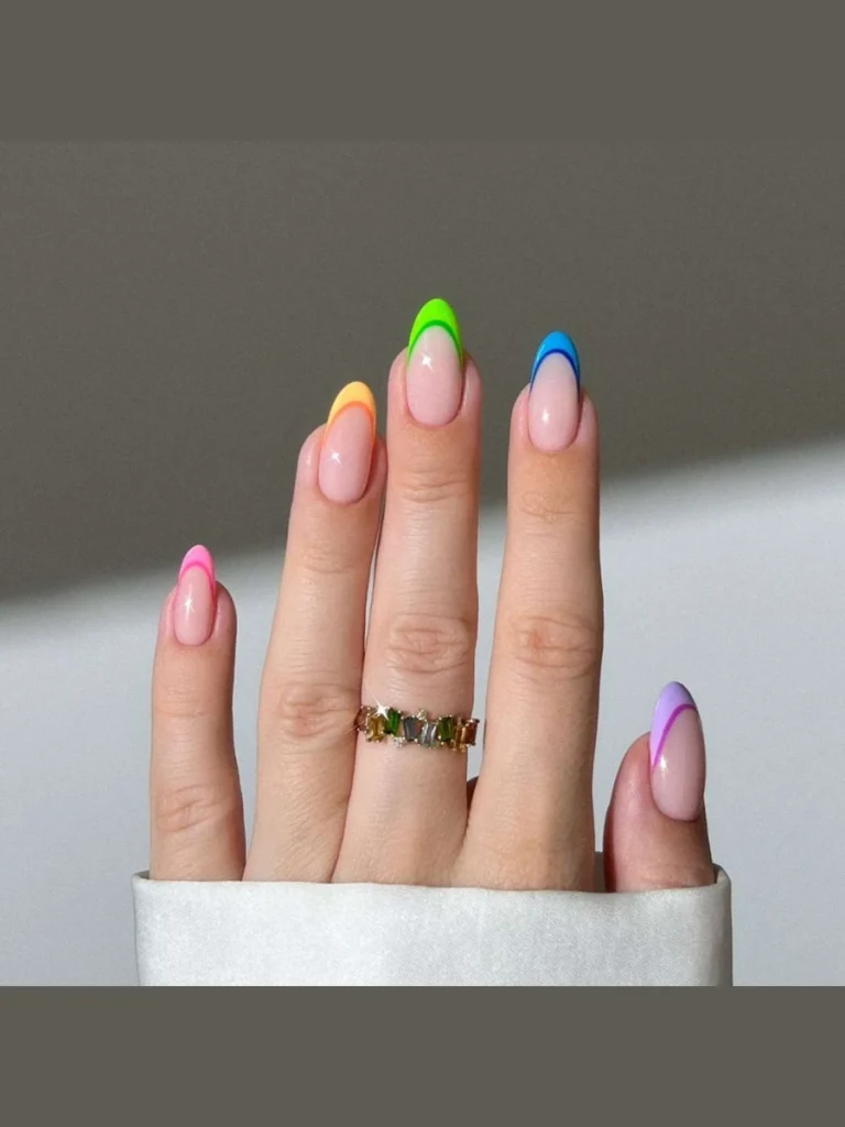 Mismatched Fluorescent Skittle Rainbow Tips