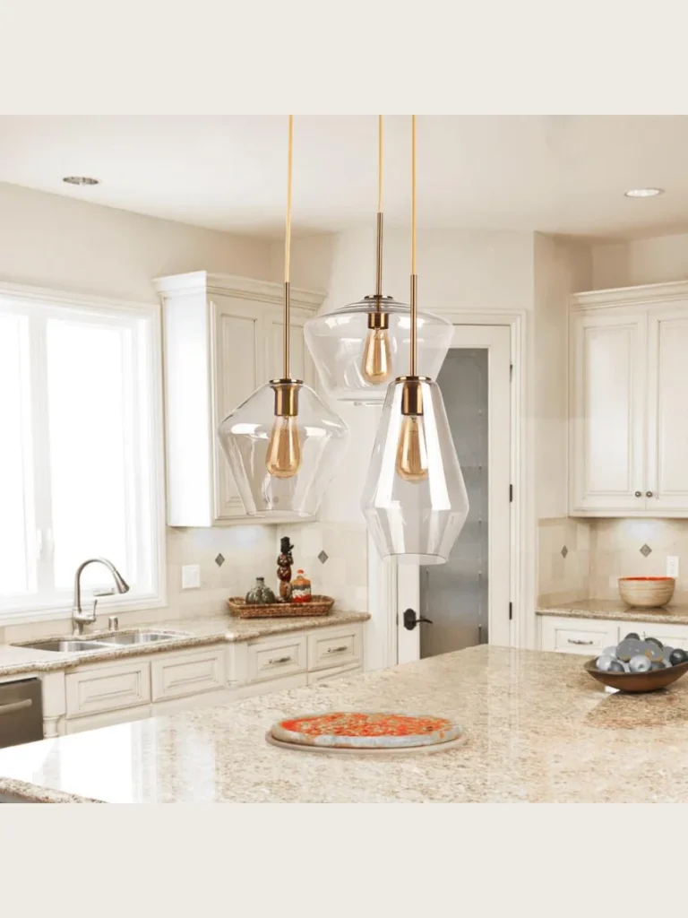 Modern Brass Tube Stem Geometric Pendants
