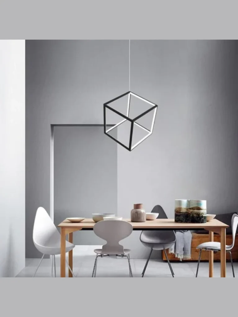 Modern Geometric Cubes with Faceted Iridescent Panels