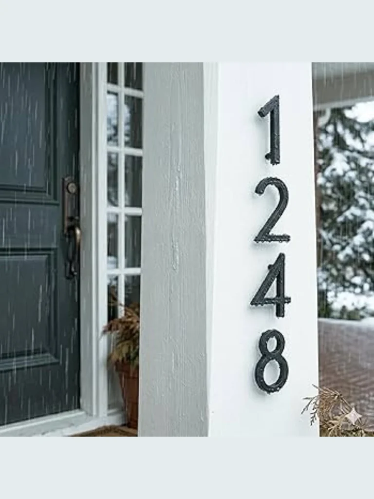 Modern Matte Black Floating Address Numbers