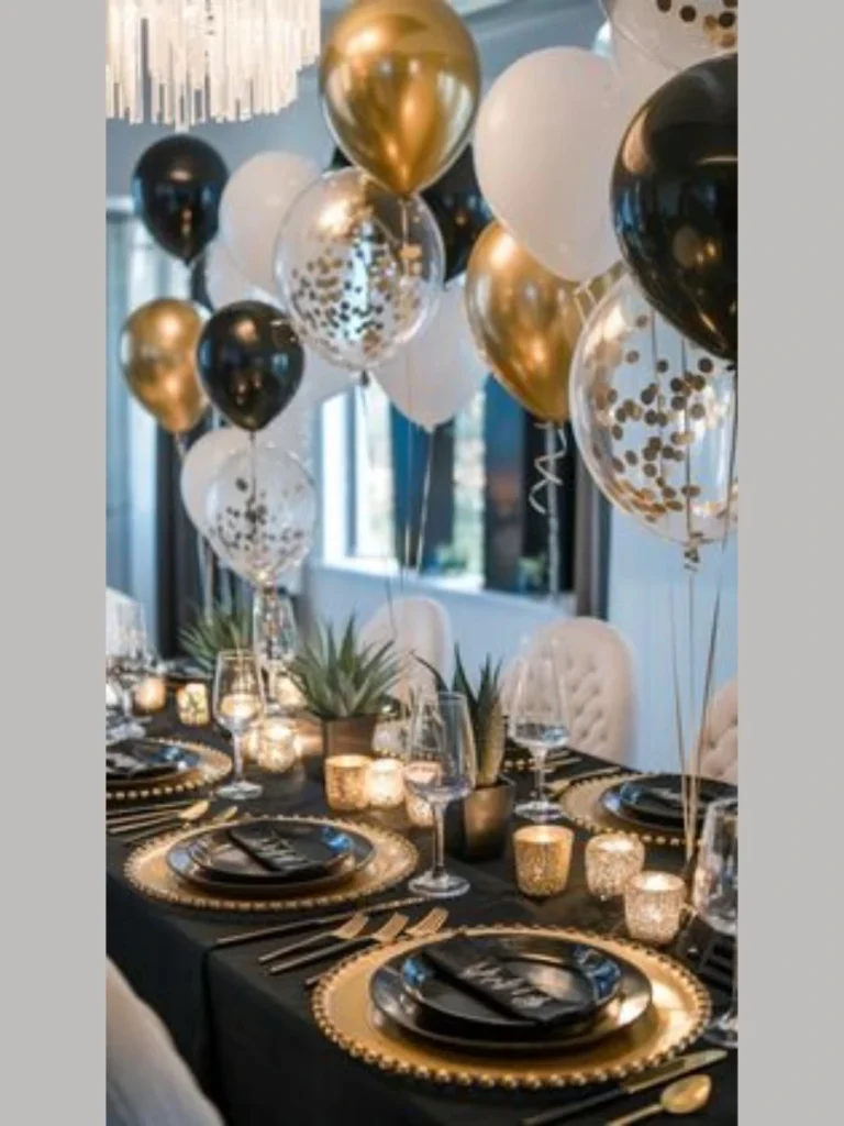 Modern Monochromatic Matte Black and Gold Accents