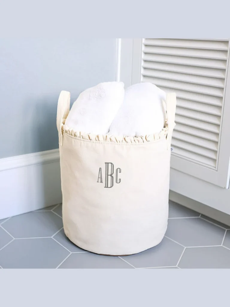 Monogrammed Canvas Storage Baskets