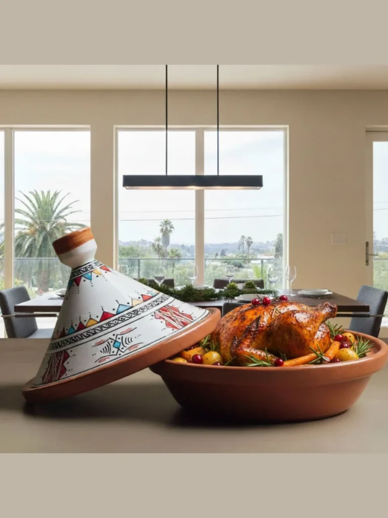 Moroccan Clay Serving Tagines as Table Centerpieces