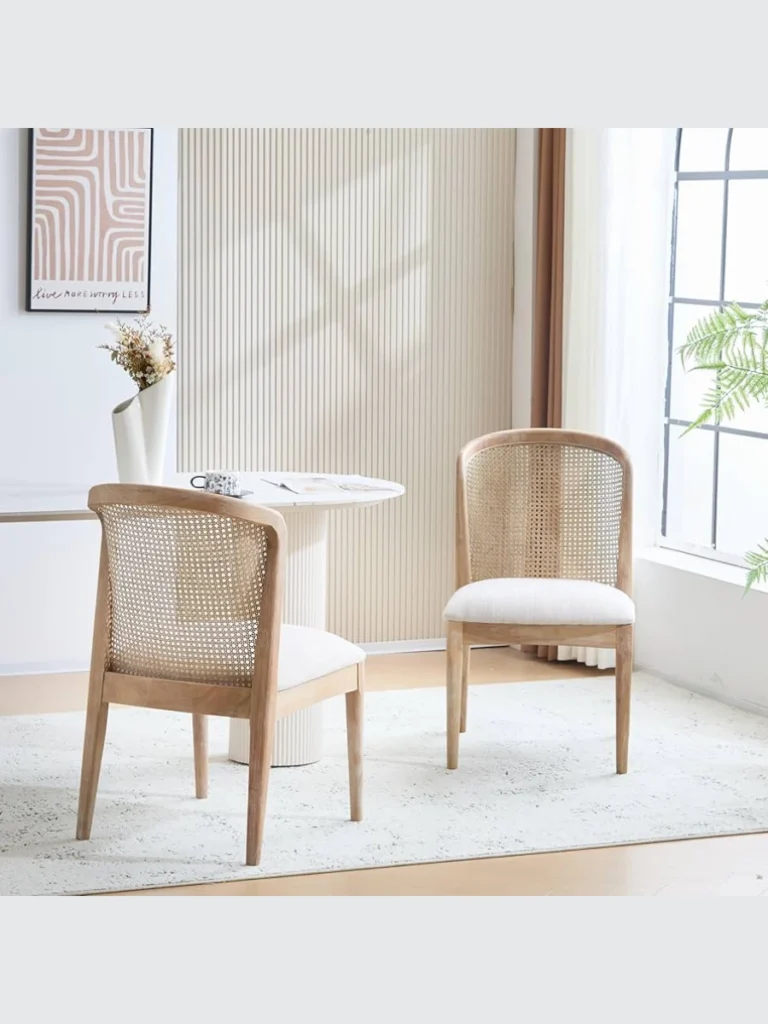 Natural White Oak Frames with Square Cane Backs