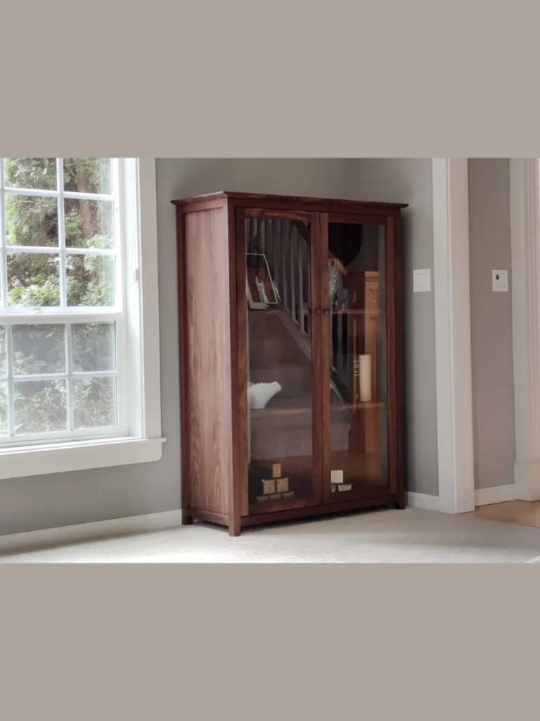 Open Framing Clear Glass Walnut Upper Display Cases
