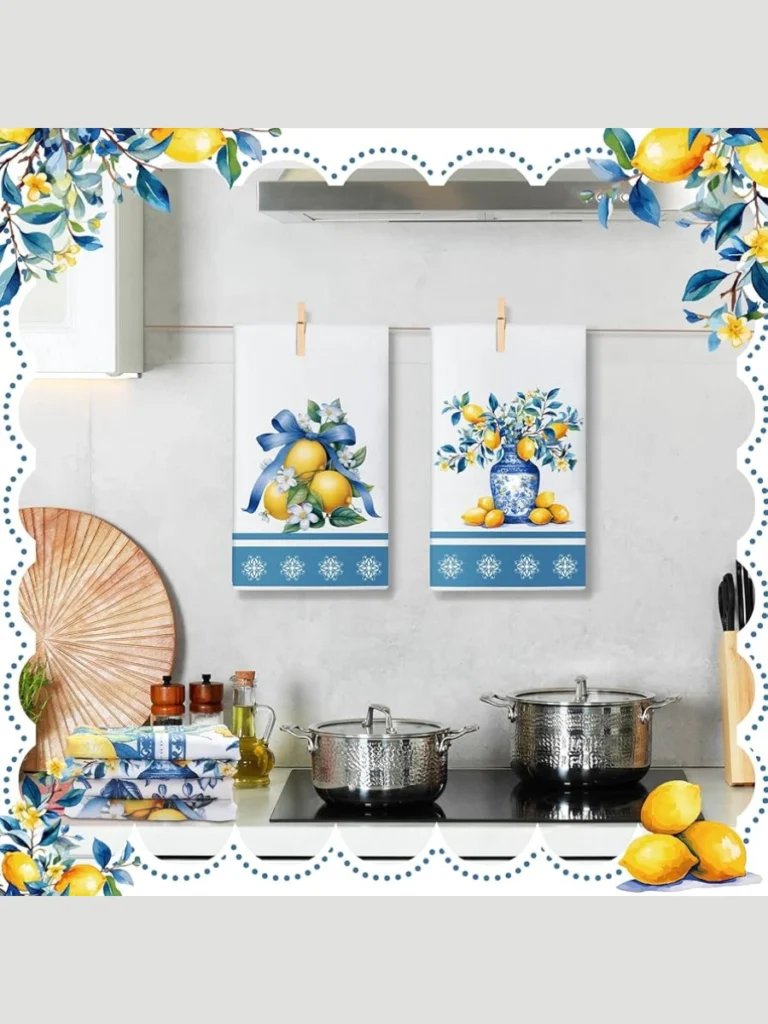 Organic Cotton Lemon Branch Towels