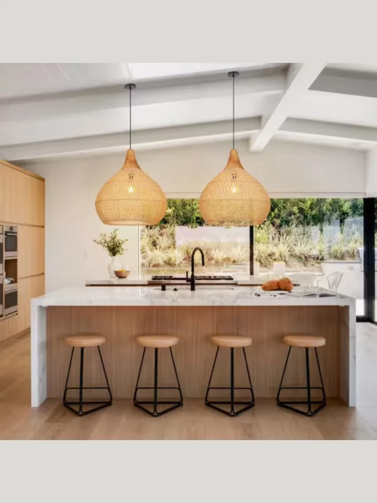 Organic Pear Shaped Paper Pendants For Rustic Farmhouses